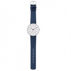 Arne Jacobsen Bankers Watch White Dial, Blue Strap