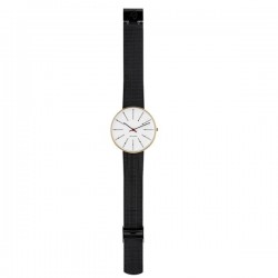 Arne Jacobsen Bankers Watch Gold Dial, Black Mesh