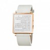 Biegert & Funk QLOCKTWO W35 Rose White French Leather White 