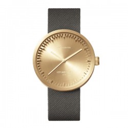 LEFF amsterdam tube watch D42 – brass with grey cordura strap