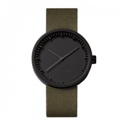 LEFF amsterdam tube watch D42 – black with green cordura strap