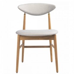 Gubi Gent Dining Chair - Fully Upholstered, Wood base 