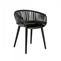 Magis Cyborg Club Chair Black/black wicker back