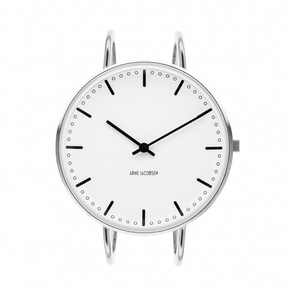 Buy the Arne Jacobsen City Hall Bangle Watch White Questo Design