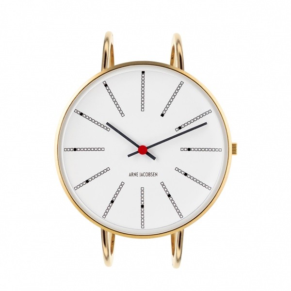 Arne Jacobsen Bankers Bangle Watch White Matt Gold Questo Design