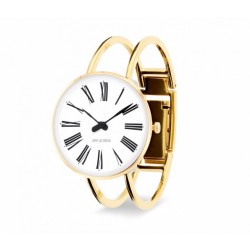 Arne Jacobsen Roman Bangle Watch White/Gold