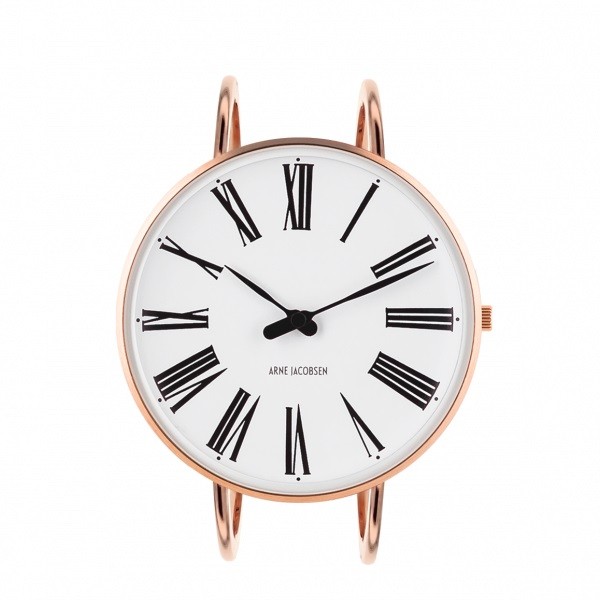 Arne Jacobsen Roman Bangle Watch White Polished Rose Gold 