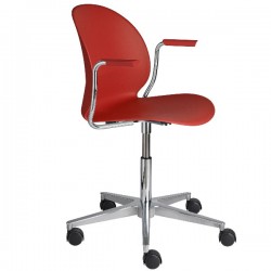 Fritz Hansen N02 Recycle Swivel Arm Chair dark red