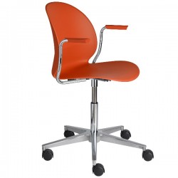 Fritz Hansen N02 Recycle Swivel Arm Chair dark orange