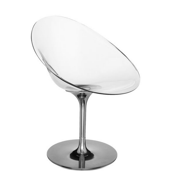 Kartell Eros Swivel Chair Transparent Crystal