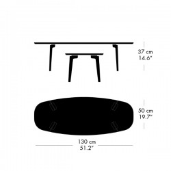 Fritz Hansen Join FH61 Coffee Table Oval