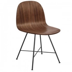 GUBI 2D Dining Chair- Un-Upholstered, Center Base