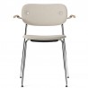Menu Co Chair, fully upholstered with armrest, Chrome