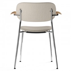 Menu Co Chair, fully upholstered with armrest, Chrome