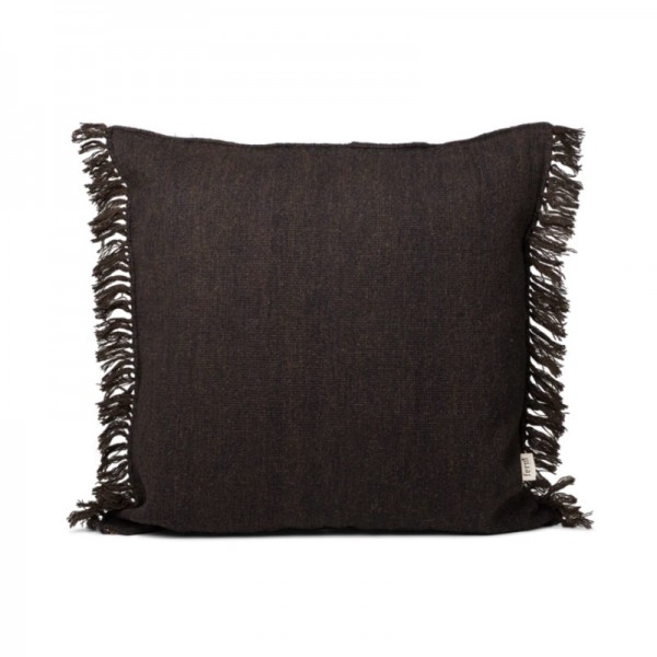 Buy The Ferm Living Kelim Fringe Cushion Dark Melange at Questo Design