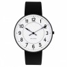 Arne Jacobsen Station Watch white Dial. Black, Black Strap