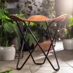 Cuero Design Leather Stool – Flying Goose