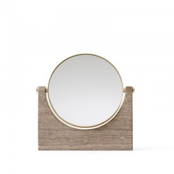 Audo Copenhagen Pepe Marble Mirror Brass, Honed Brown