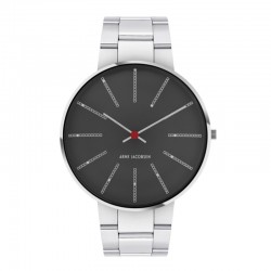 Arne Jacobsen Bankers 40 Porsnunn Grey polished and brushed steel bracelet.