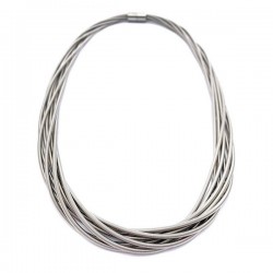 Black and Silver Twist Piano Wire Necklace