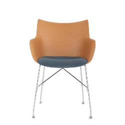 KARTELL Q WOOD ARMCHAIR UPHOLSTERED