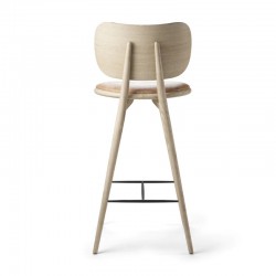 Mater High Stool Backrest Natural Matt Lacquered Oak