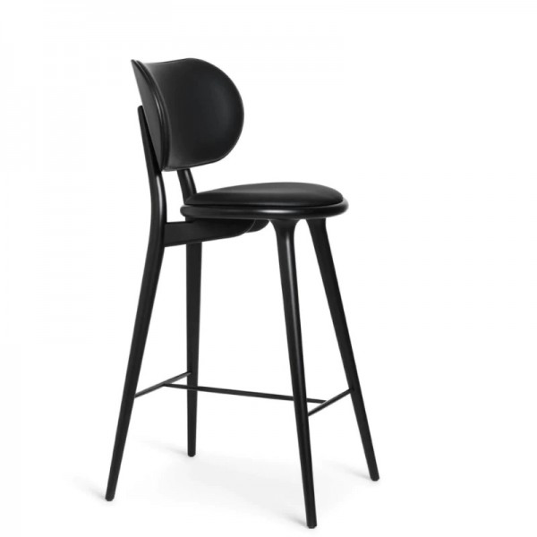 Mater High Stool Backrest Black Beech