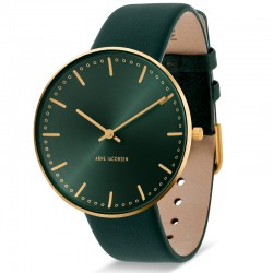 Arne Jacobsen City Hall Watch Evergreen Brushed Gold