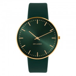 Arne Jacobsen City Hall Watch Evergreen Brushed Gold